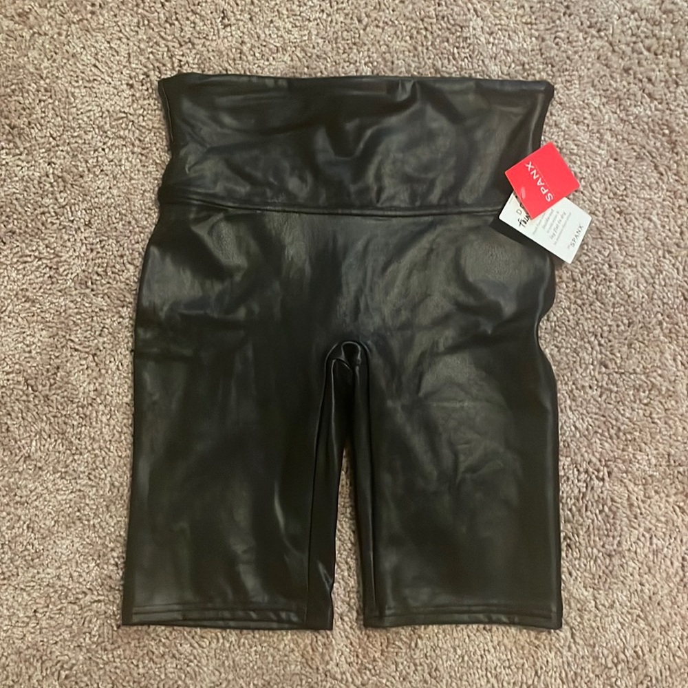 Spanx Faux Leather Biker Shorts